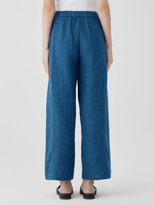 Washed Organic Linen D&eacute;lav&eacute; Wide Trouser Pant