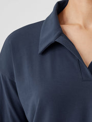 Pima Cotton Stretch Jersey Classic Collar&nbsp;Top