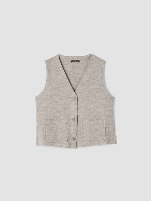 Lightweight Boiled Wool Vest in Regenerative Wool