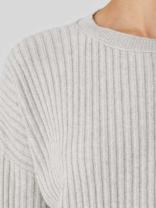 Cotton and Recycled Cashmere Crew Neck Box-Top
