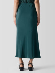 Silk Double Crepe Bias Skirt