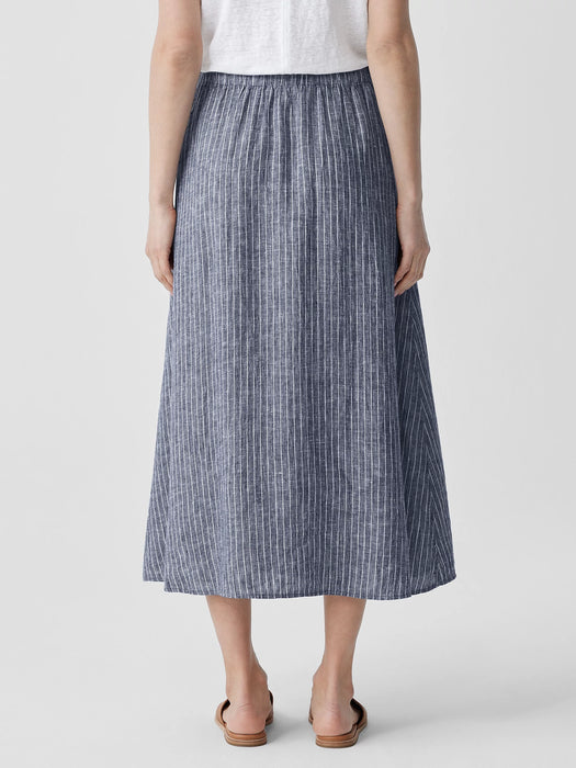 Puckered Organic Linen Pocket Skirt