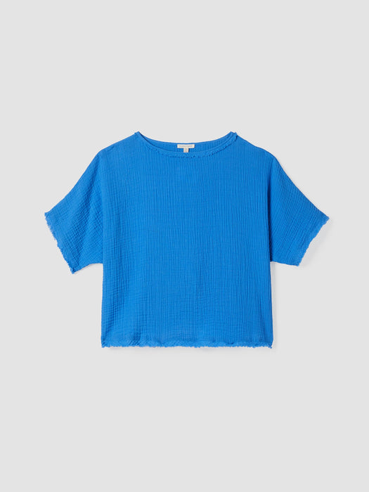 Organic Cotton Lofty Gauze Bateau Neck Top