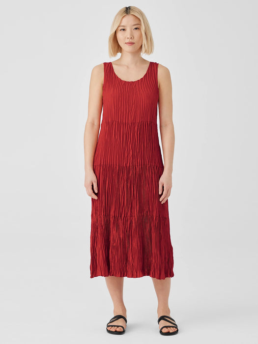 Crushed Silk Tiered Dress