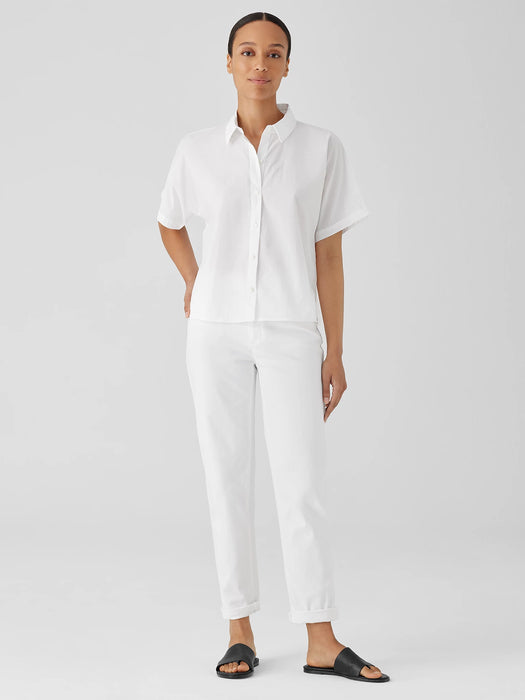 Washed Organic Cotton Poplin Short-Sleeve Shirt