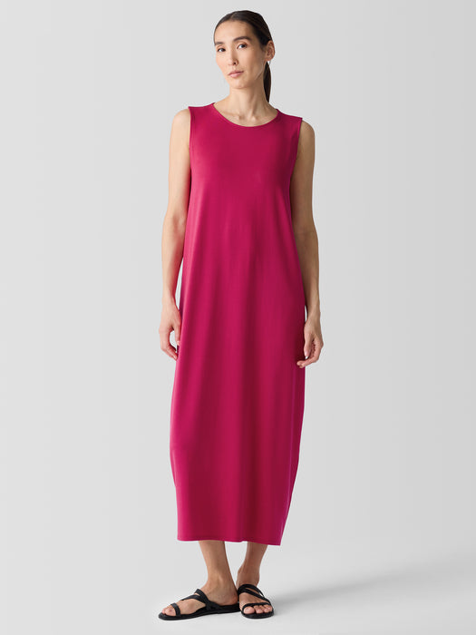 Stretch Jersey Knit Round Neck Dress