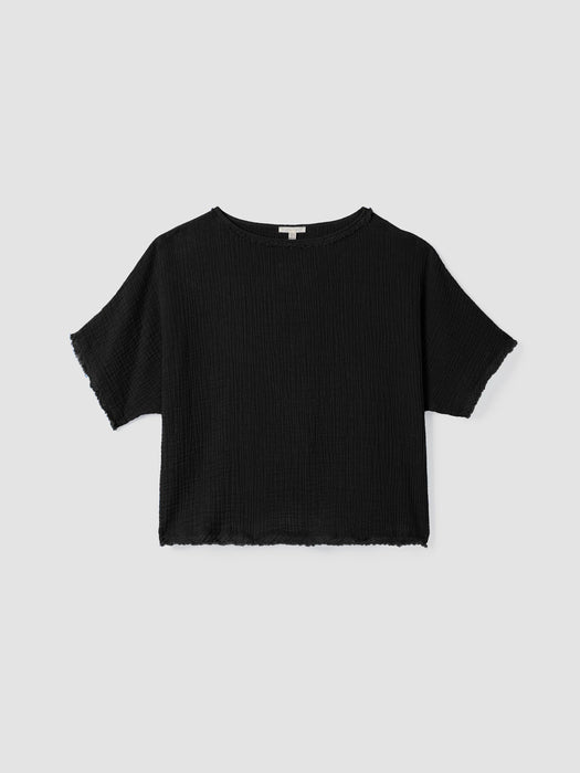 Organic Cotton Lofty Gauze Bateau Neck Top