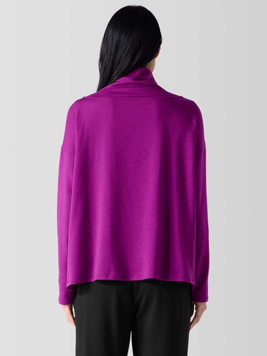 Cozy Brushed Terry Hug Funnel Neck Top