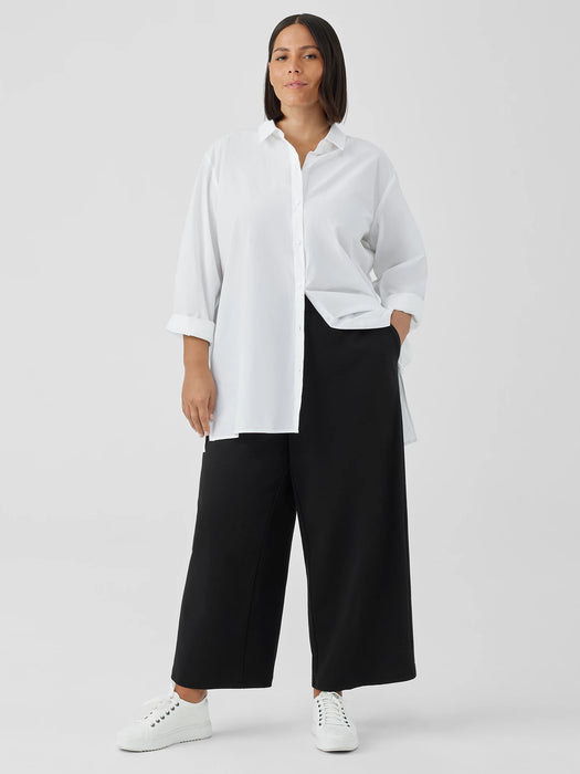 Cotton Blend Ponte Wide-Leg Pant