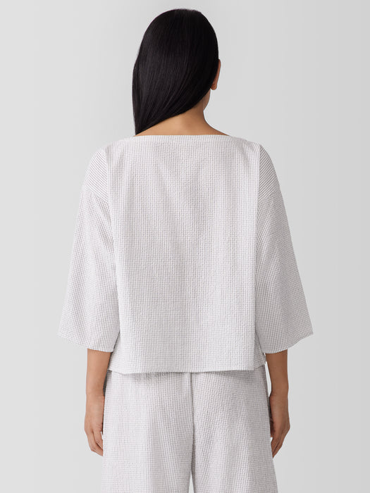 Organic Cotton Ripple Checkered Box-Top