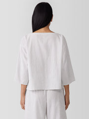 Organic Cotton Ripple Checkered Box-Top