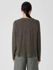 Organic Linen Jersey Crew Neck Top