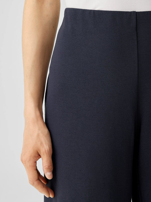 Washable Stretch Crepe High-Waisted Wide Pant