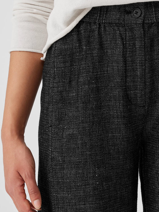 Tweedy Hemp Cotton Wide-Leg Pant
