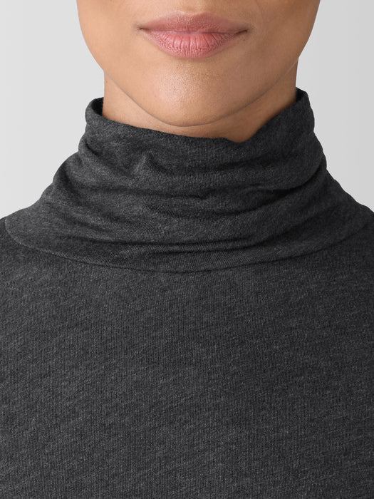 Sheer Knit Turtleneck Top