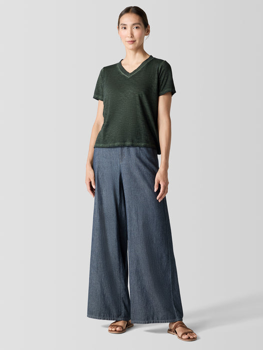 Organic Cotton Hazy Slub V-Neck Tee
