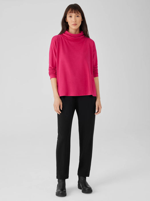 Cozy Brushed Terry Hug Funnel Neck Top