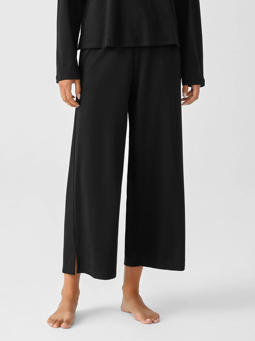 Cozy Organic Cotton Interlock Wide-Leg Pant