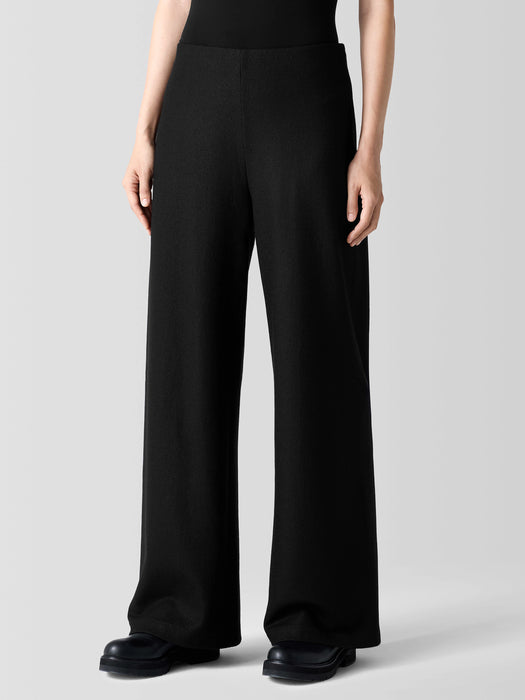 Felted Wool Jersey&nbsp;Wide-Leg Long Pant in Regenerative Wool