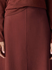 Felted Wool Jersey A-Line Skirt in Regenerative Wool