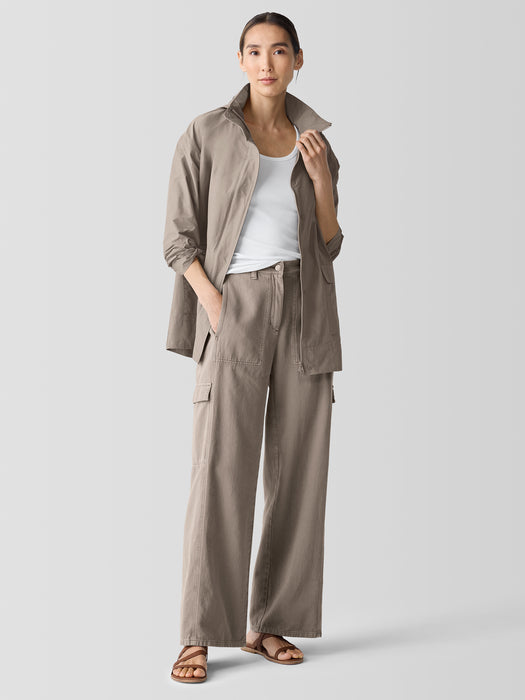 Light Cotton Nylon Stand Collar Jacket