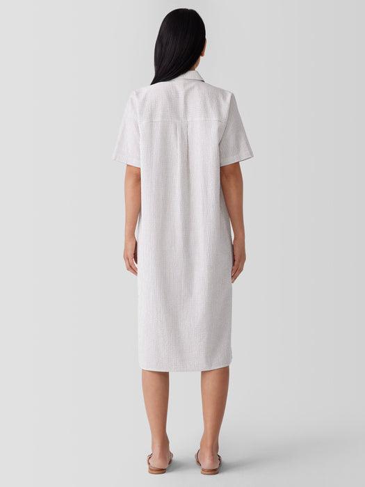 Organic Cotton Ripple&nbsp;Checkered&nbsp;Shirtdress