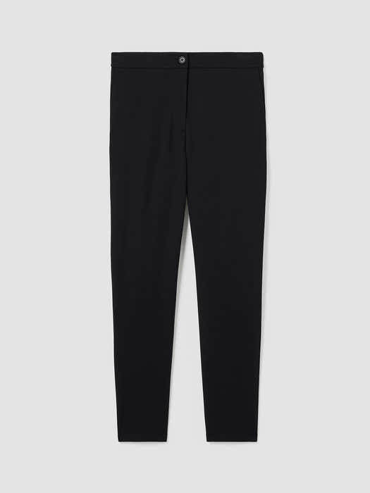 Cotton Blend Ponte High-Waisted Slim Pant