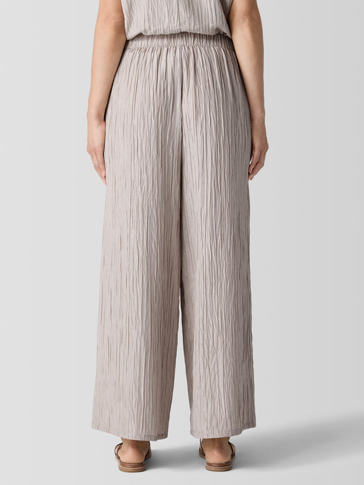 Textured Silk Jacquard Wide-Leg Pant