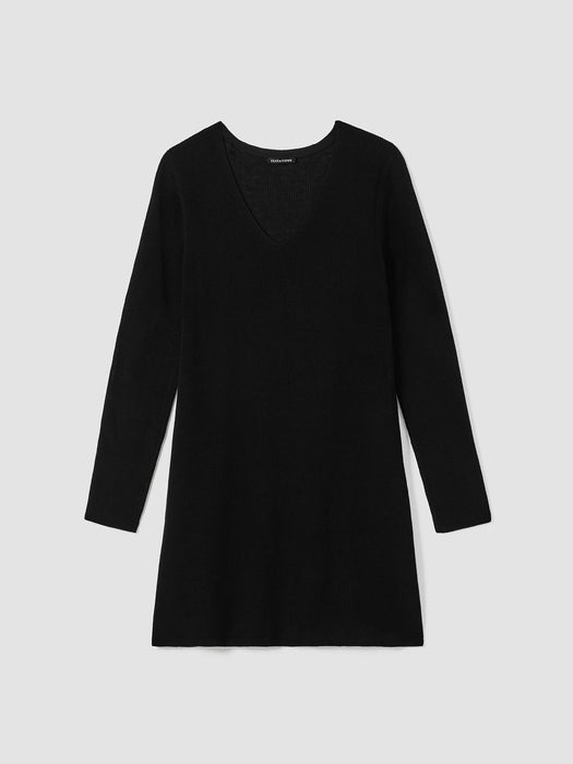 Peruvian Organic Cotton Crepe V-Neck Long Top
