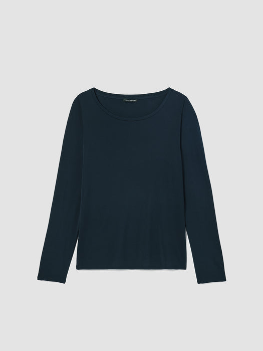 Stretch Silk Jersey Scoop Neck Top