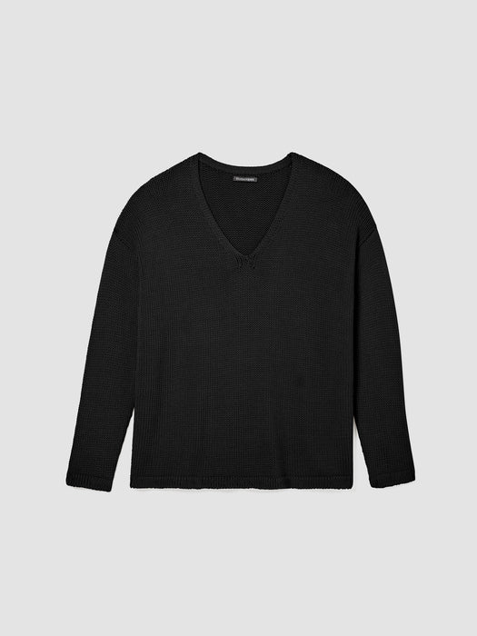 Peruvian Organic Cotton Cord Jersey V-Neck Top