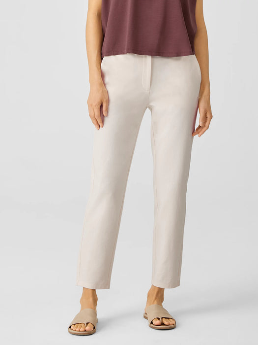 Cotton Blend Ponte High-Waisted Slim Pant
