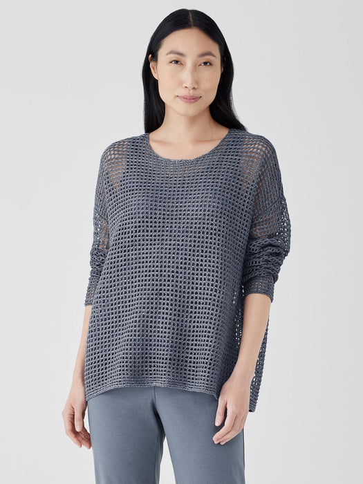 Organic Linen D&eacute;lav&eacute; Round Neck Top