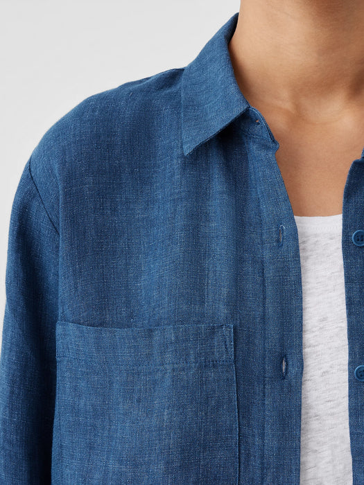 Washed Organic Linen D&eacute;lav&eacute; Shirtdress