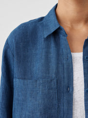 Washed Organic Linen D&eacute;lav&eacute; Shirtdress