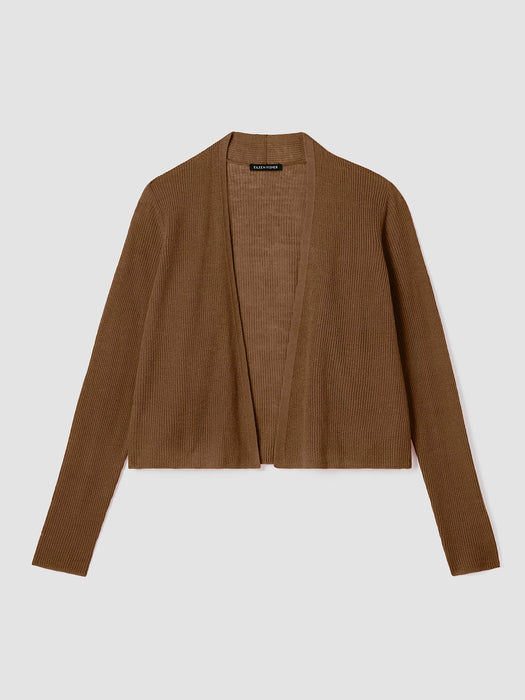Organic Linen Cotton Airy Tuck Cropped Cardigan
