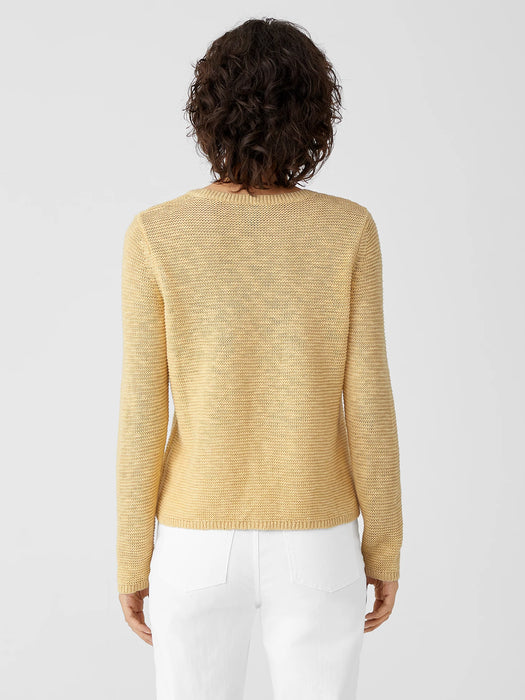 Organic Linen Cotton Slub Crew Neck Top