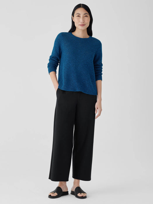 Organic Linen Cotton Slub Crew Neck Top