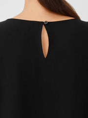 Silk Georgette Crepe Round Neck Tank