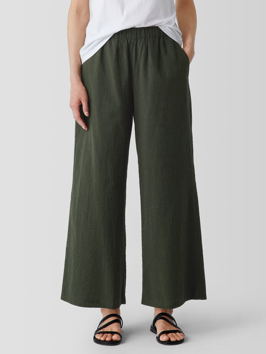 Organic Cotton Ripple&nbsp;Wide-Leg Pant