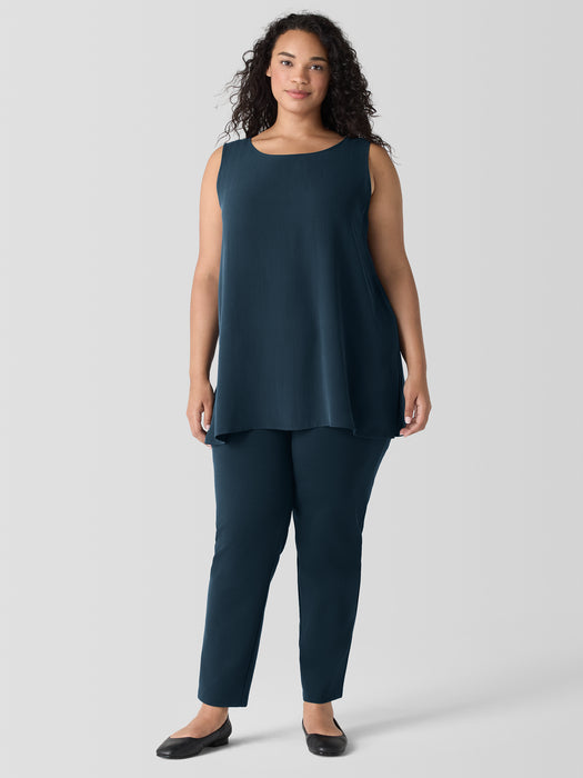 Silk Georgette Crepe&nbsp;Ballet Neck Long Tank