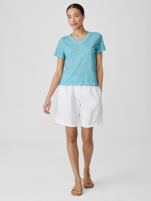 Organic Cotton Hazy Slub V-Neck Tee