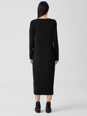 Stretch Jersey Knit Jewel Neck Dress