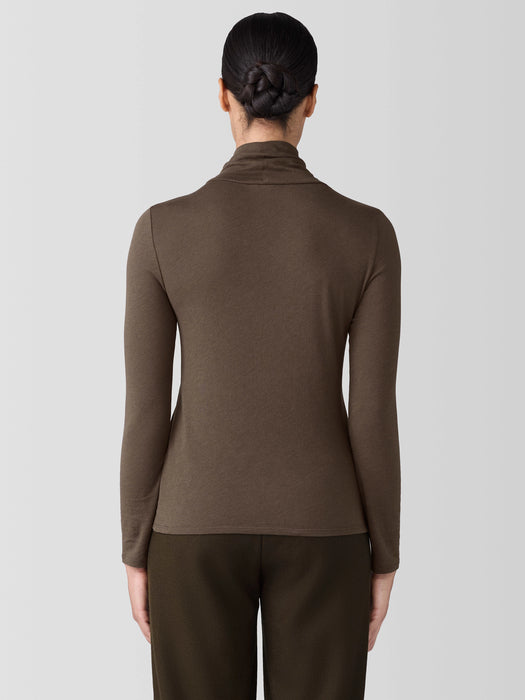Sheer Knit Turtleneck Top