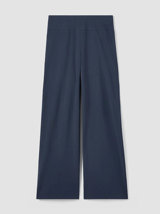 Pima Cotton Stretch Jersey Wide-Leg Pant