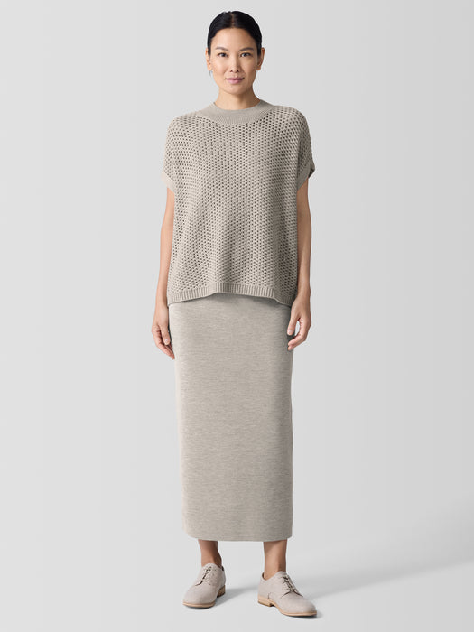 Merino Rib Pencil Skirt in Regenerative Wool
