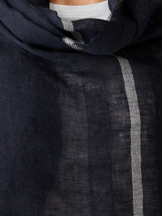 Striped Airy Linen Scarf