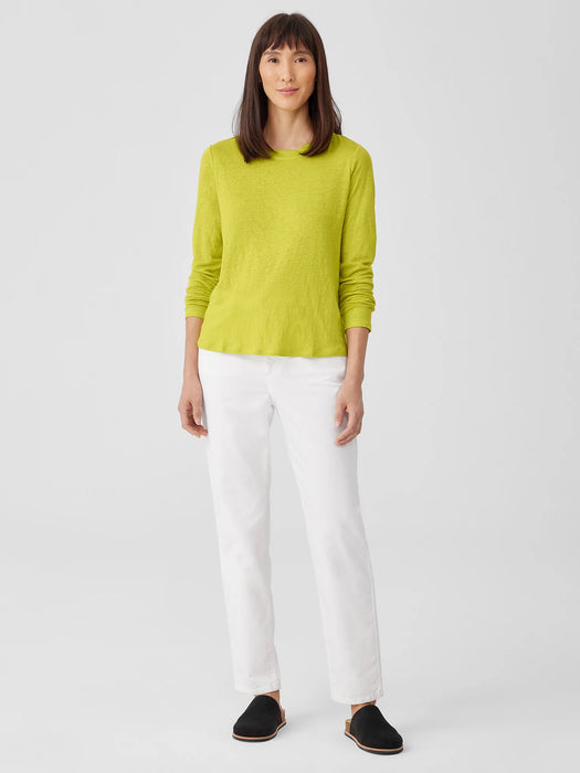 Organic Linen Jersey Crew Neck Top