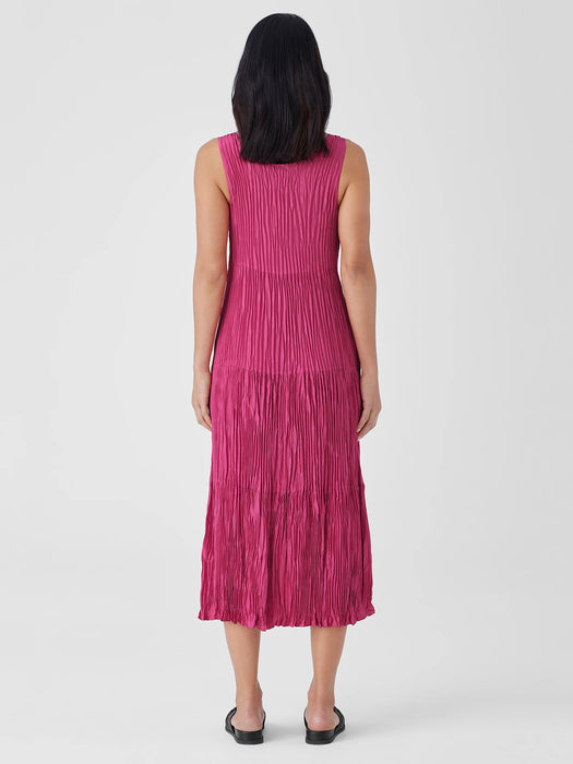 Crushed Silk Tiered Dress
