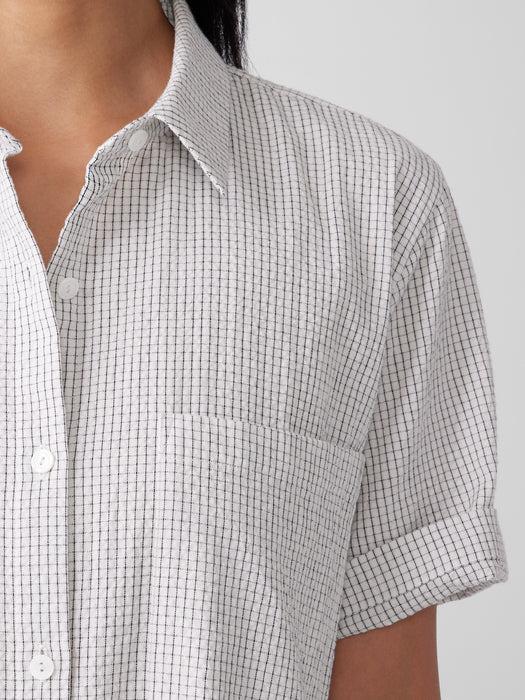 Organic Cotton Ripple&nbsp;Checkered&nbsp;Shirtdress